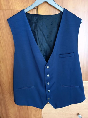 Alessandro Versace Italia vest new, blue, size XL