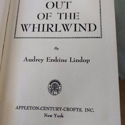 Out of the Whirlwind novel used, Audrey Erskine Lindop