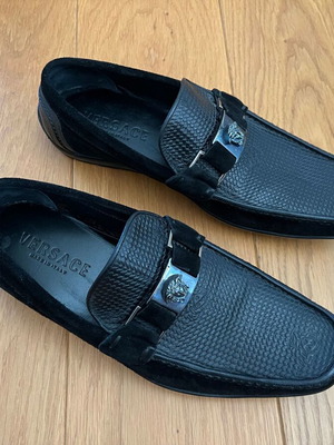 Versace loafers new, black, elegant, size 39.5