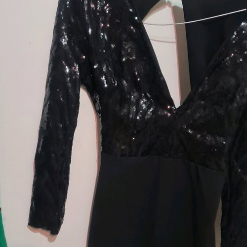 Dress with sequins and open back new, size S