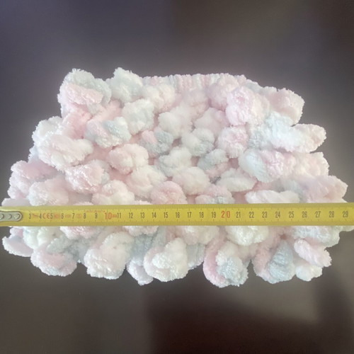 Handmade Puffy Pop Corn Bag like new, white and pink