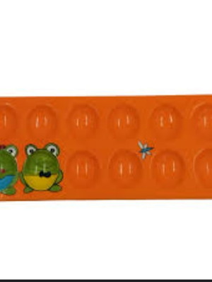 Πασχαλινή αυγοθήκη κεραμική 12 θέσεων πορτοκαλί με βατραχάκια Marva καινούργιο