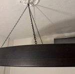 Μεγάλο φωτιστικό οροφής από μασίφ ξύλο και σίδερο, καινούργιο, νεοκλασικό