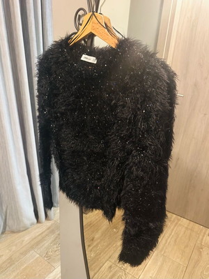 Woolen blouse with rhinestones Zara used, black, Small