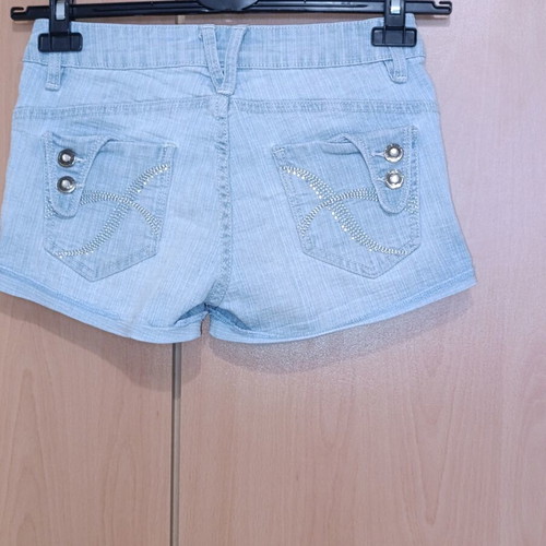 Denim shorts like new, size S, blue, elastic