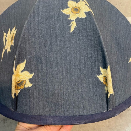 Lamp shade like new, blue with cream flowers