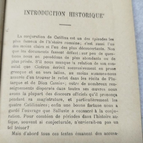 Book used The Four Orations of M. Tullius Cicero French