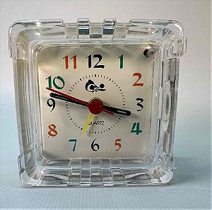 Επιτραπέζιο ρολόι-ξυπνητήρι διάφανο