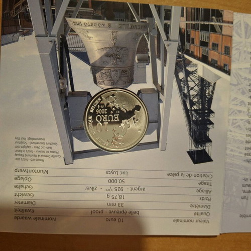 10 Euro Belgium Silver uncirculated, silver in folder