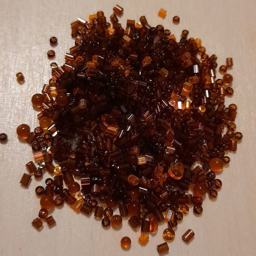 Glass seed beads brown translucent new