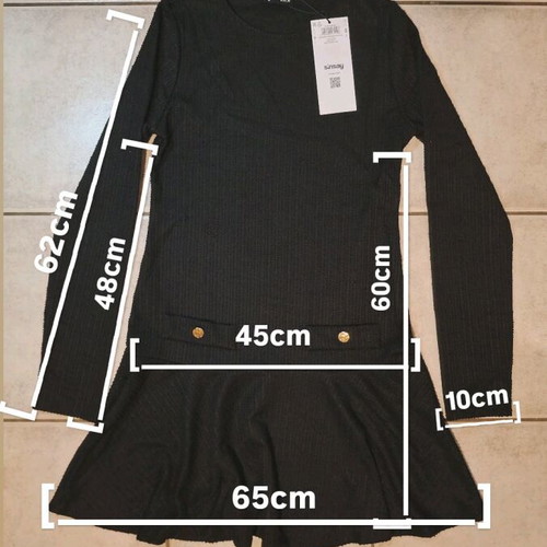 Sinsay black knitted mini dress new with gold buttons