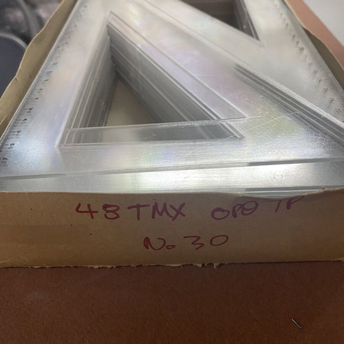 Transparent right-angle geometry triangles, pack of 12, 30 cm