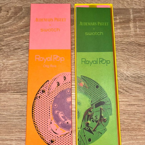 Swatch x AP Royal Pop Pink/Yellow Quartz Watch like new