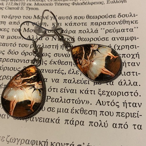 Edgar Degas Earrings handmade, stainless steel, art gift