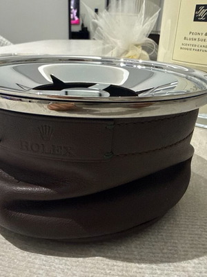 Rolex Brown Leather Ashtray like new, set of 2 pieces