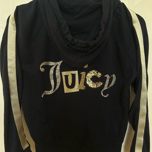 Juicy Couture hoodie like new, black with gold stripes
