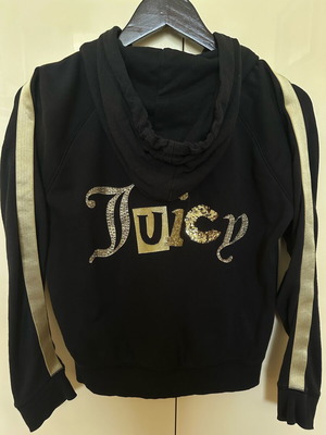 Juicy Couture φούτερ με κουκούλα σαν καινούργιο, μαύρο με χρυσές ρίγες
