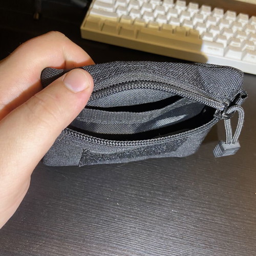 EDC Mini Pouch Pocket Organizer 11x13cm like new, black