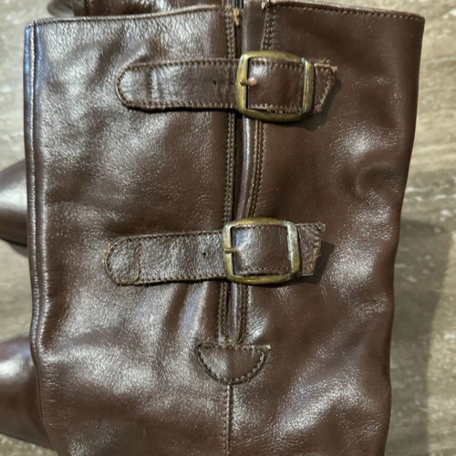 Leather boots brown used, size 39, made in Germany