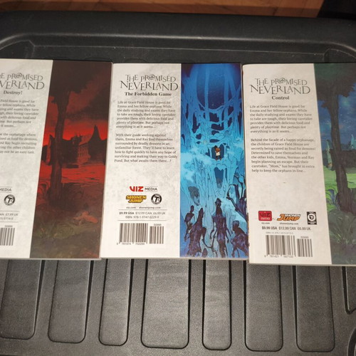 The Promised Neverland volumes 2, 3, 8 used, English