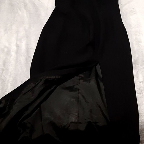 Anna Ryska Glamour Long Evening Dress Large 40 Black cool wool like new