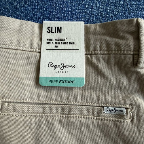 Pepe Jeans Slim Chino pants new, beige, men's size M