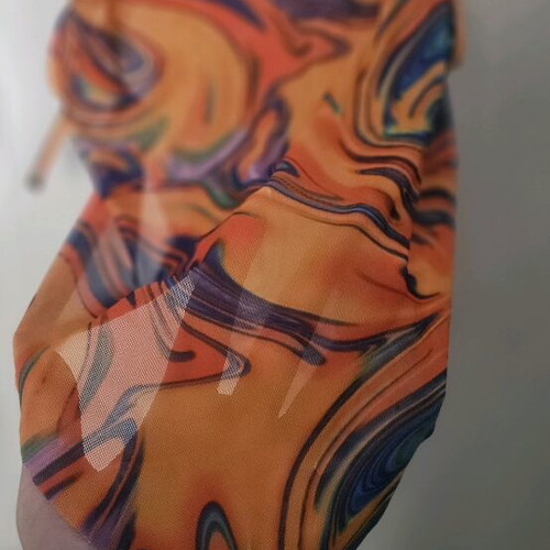 Transparent beach dress XL like new, multicolored