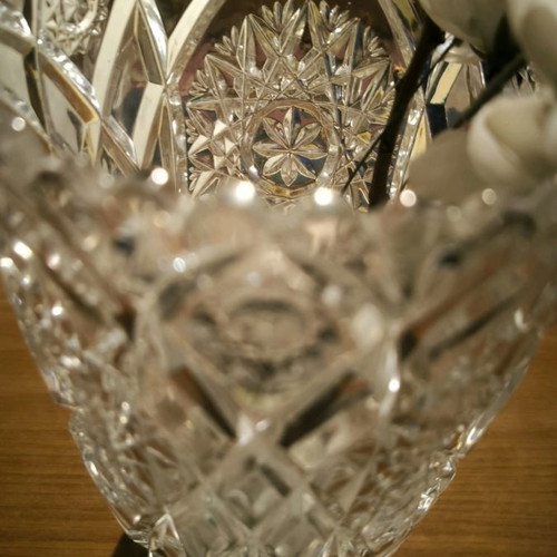 Crystal vase without damage, height 22cm