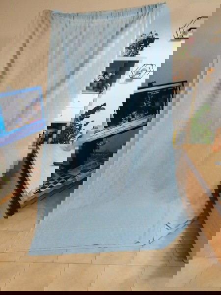 Κουρτίνα γαλάζια 2.00x2.40