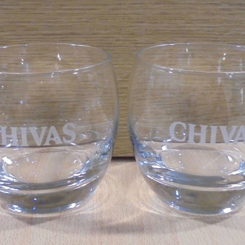 Chivas Regal Scotch Whisky set of two promotional glasses used