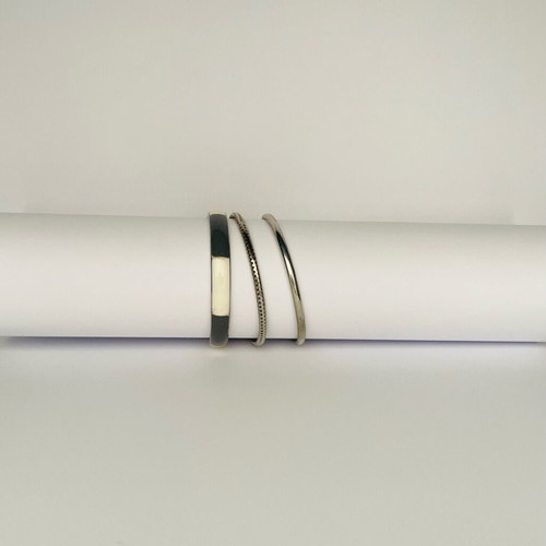 Zara set of 3 thin hard bracelets slightly used, silver and multicolor