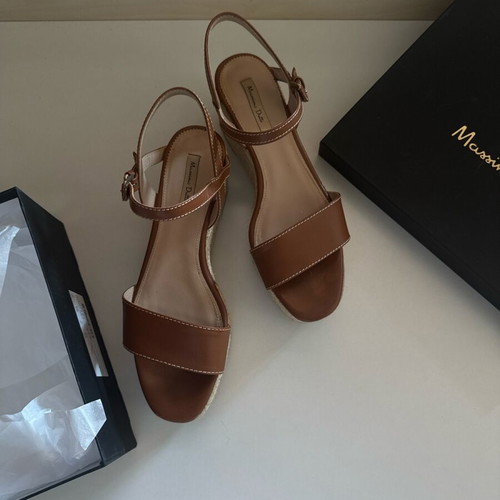 Δερμάτινες πλατφόρμες Massimo Dutti σαν καινούργιο, μέγεθος 40, καφέ