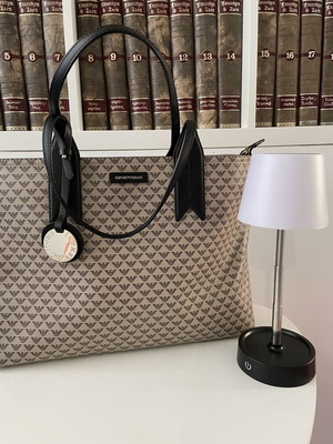 Emporio Armani shoulder bag, black and beige