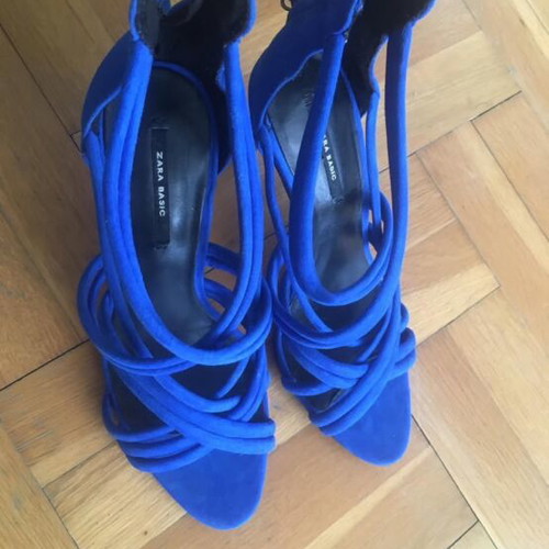 Zara blue high heels size 38 like new