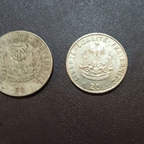 Set of two Haiti coins 1972/1991