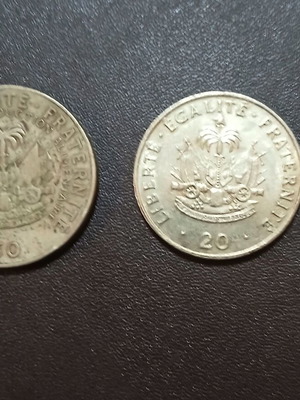 Set of two Haiti coins 1972/1991