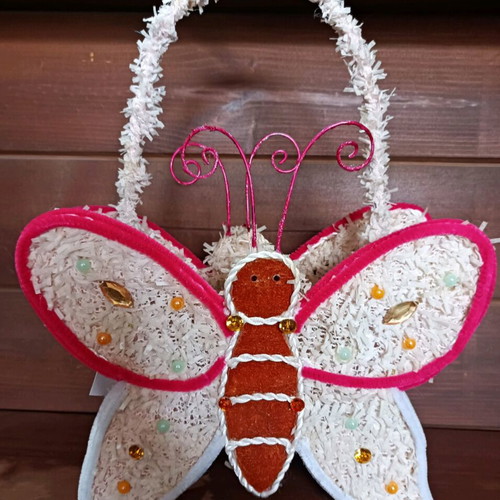 Vintage butterfly basket new