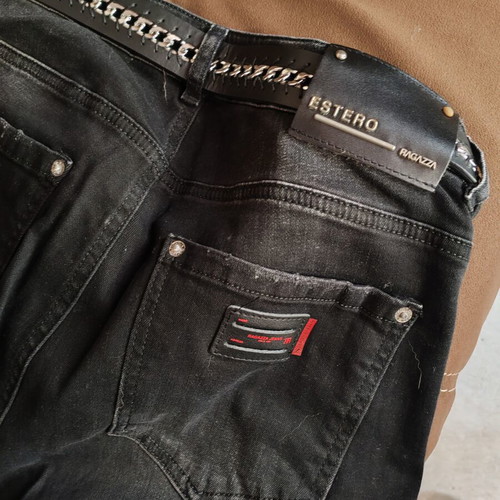 Estero Ragazza boyfriend women's jeans, graphite black denim