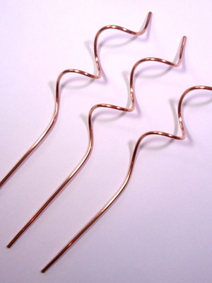 Copper spiral antennas set of 3 for plant growth, new