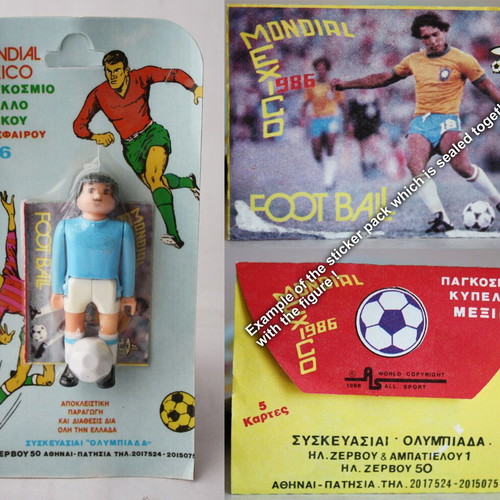 Mondial Mexico 86 Airgam Boys figure Herakles and sticker pack Olympiada new