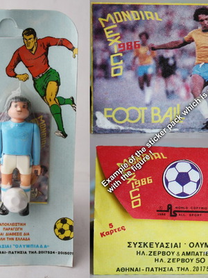 Mondial Mexico 86 Airgam Boys figure Herakles and sticker pack Olympiada new