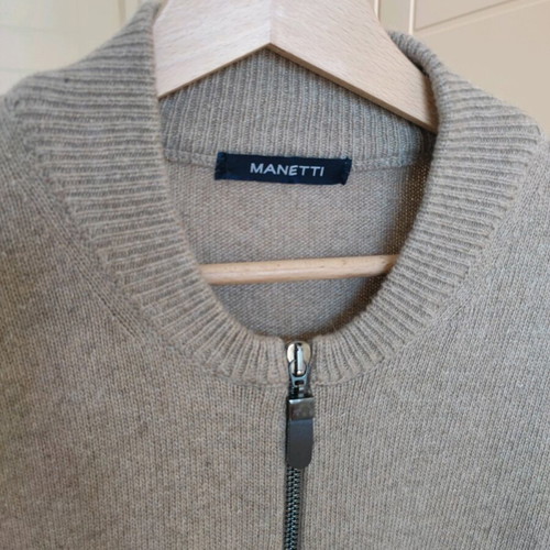 Manetti men's cardigan like new, knitted with zipper, beige XL