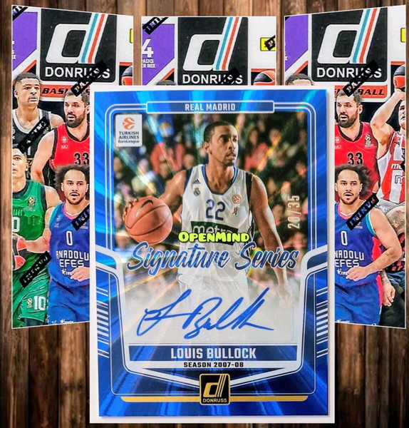 BULLOCK - SIGNATURES SERIES BLUE LAZER AUTO /49 - REAL MADRID - DONRUSS EUROLEAGUE 2024-25