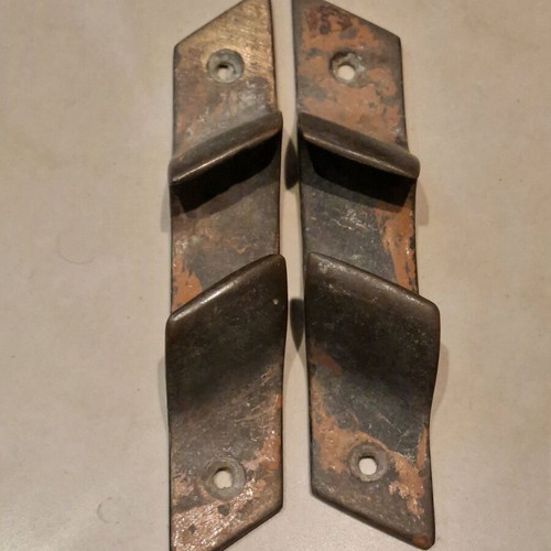 Brass nautical cleats set of two used, solid from 1970s