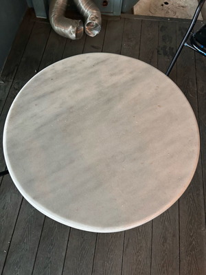 Marble table used with metal base, 60 cm diameter