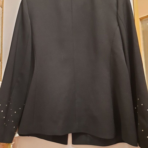 Arte Maxima jacket and blouse set in black polyester with rhinestones like new