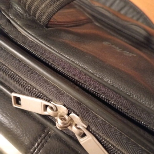 Lavor leather travel bag used, black