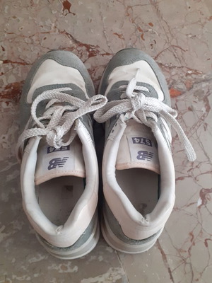 New Balance sneakers size 36.5, white and green