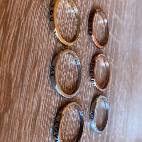 Metal rings set of 6 used, gold and silver colors