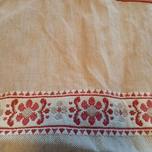 Vintage kitchen apron with traditional folk art motifs 1950